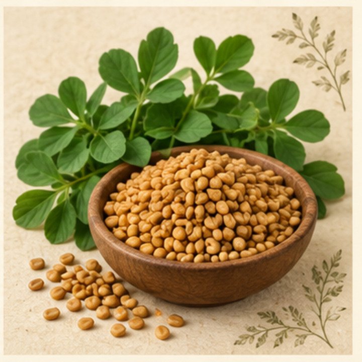 Fenugreek (Methi) botanical illustration