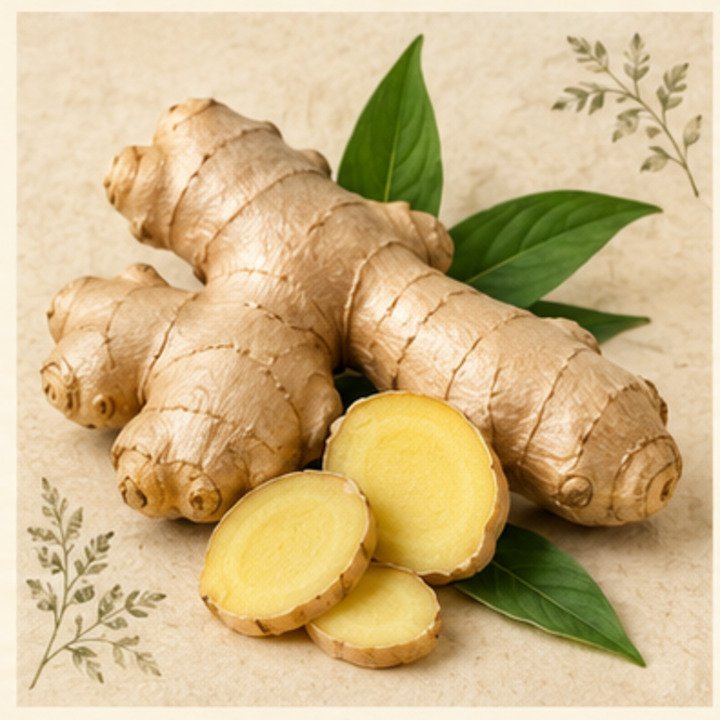 Ginger (Adrak) botanical illustration
