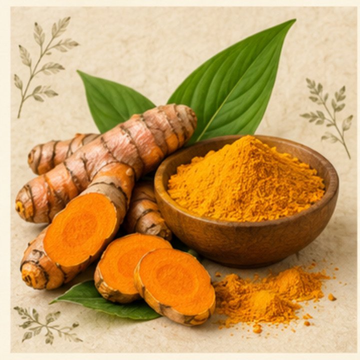 Turmeric (Haldi) botanical illustration
